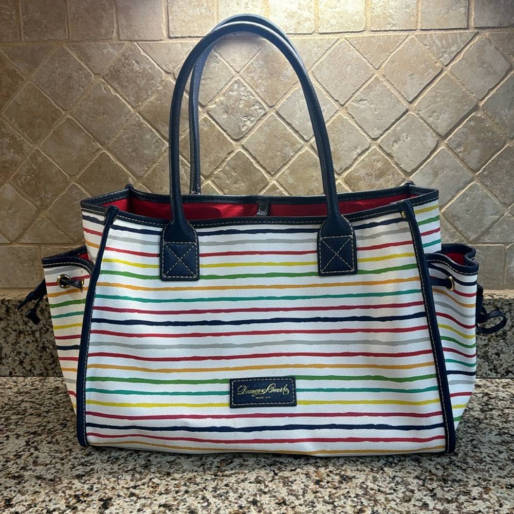 Dooney & Bourke Red and Blue Nautical Tote